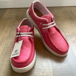 Ariat Hot Pink Embossed Slip-On Sneakers with White Trim